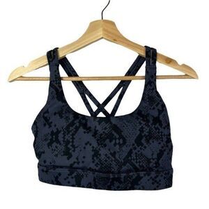 Joylab Blue & Black Snake Print Cross Back Athletic Sports Bra XS